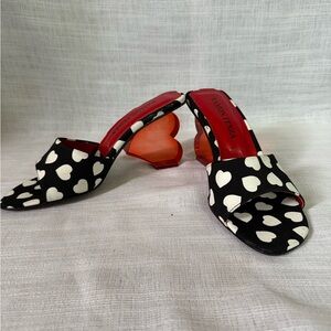 Ramon Tenza Black and White Heart Mules